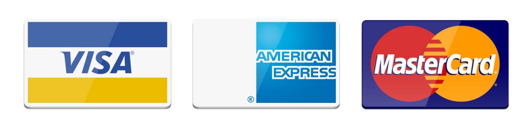 Visa, MasterCard, American Express