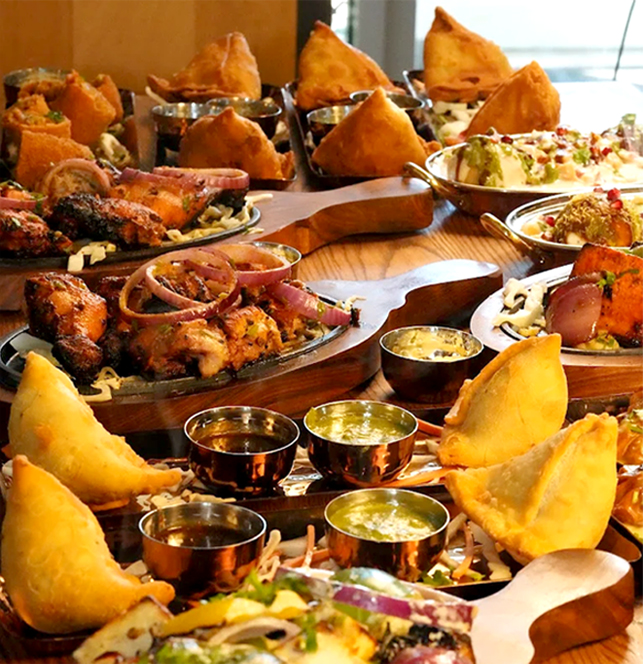 Samosas, tandoori and chutneys